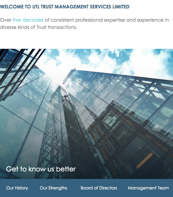 Website Design for UTL Trustees – Layout 2